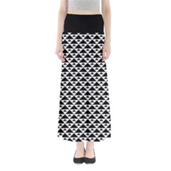 Black And White Triangles Pattern, Geometric Full Length Maxi Skirt by Casemiro