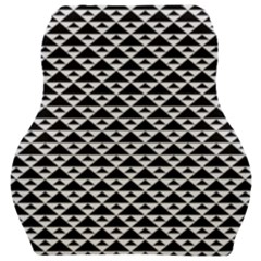 Black And White Triangles Pattern, Geometric Car Seat Velour Cushion  by Casemiro