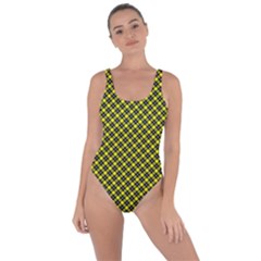 Cute Yellow Tartan Pattern, Classic Buffalo Plaid Theme Bring Sexy Back Swimsuit by Casemiro