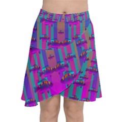 Tropical Rainbow Fishes  In Meadows Of Seagrass Chiffon Wrap Front Skirt by pepitasart