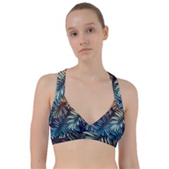 Tropical Leaves Sweetheart Sports Bra by goljakoff