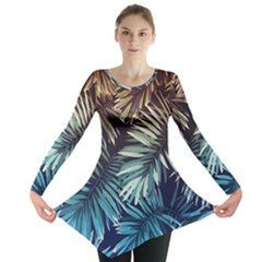 Tropical Leaves Long Sleeve Tunic  by goljakoff