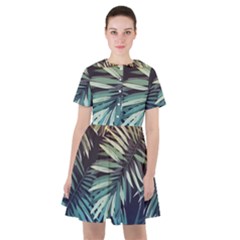 Tropical Leaves Sailor Dress by goljakoff