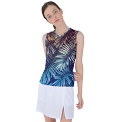 Tropical Leaves Women s Sleeveless Sports Top by goljakoff