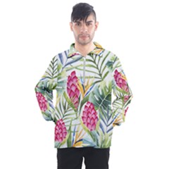 Tropical Flowers Men s Half Zip Pullover by goljakoff