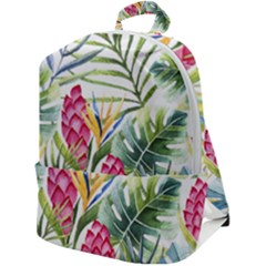 Tropical Flowers Zip Up Backpack by goljakoff