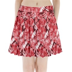 Red Leaves Pleated Mini Skirt by goljakoff