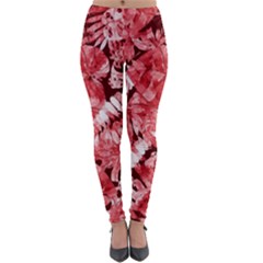 Red Leaves Lightweight Velour Leggings by goljakoff