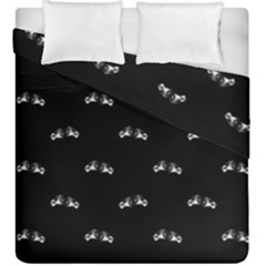 Black And White Boxing Motif Pattern Duvet Cover Double Side (king Size)