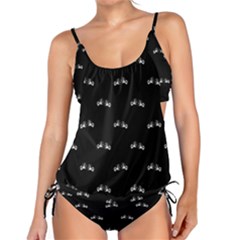 Black And White Boxing Motif Pattern Tankini Set by dflcprintsclothing