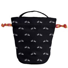 Black And White Boxing Motif Pattern Drawstring Bucket Bag