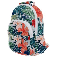 Tropical Flowers Rounded Multi Pocket Backpack by goljakoff