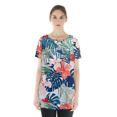 Tropical Flowers Skirt Hem Sports Top by goljakoff