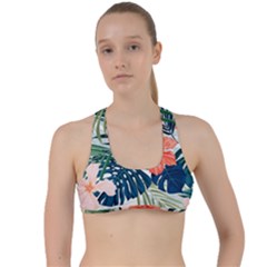 Tropical Flowers Criss Cross Racerback Sports Bra by goljakoff