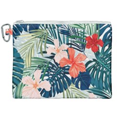 Tropical Flowers Canvas Cosmetic Bag (xxl) by goljakoff