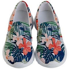 Tropical Flowers Kids Lightweight Slip Ons by goljakoff