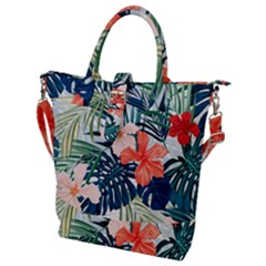 Tropical Flowers Buckle Top Tote Bag by goljakoff
