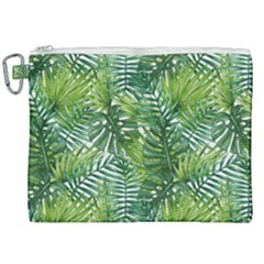 Green Leaves Canvas Cosmetic Bag (xxl) by goljakoff