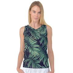 Green Palm Leaves Women s Basketball Tank Top by goljakoff