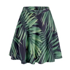 Green Palm Leaves High Waist Skirt by goljakoff