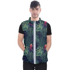 Tropical Flowers Men s Puffer Vest by goljakoff