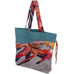 Colored Crab, Galapagos Island, Ecuador Drawstring Tote Bag by dflcprintsclothing