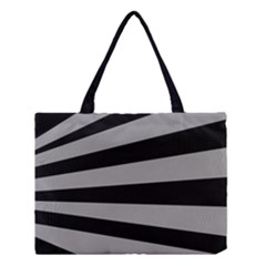 Striped Black And Grey Colors Pattern, Silver Geometric Lines Medium Tote Bag by Casemiro