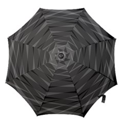 Abstract Geometric Pattern, Silver, Grey And Black Colors Hook Handle Umbrellas (small) by Casemiro