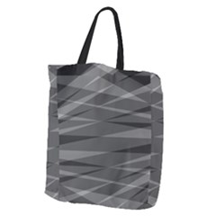 Abstract Geometric Pattern, Silver, Grey And Black Colors Giant Grocery Tote