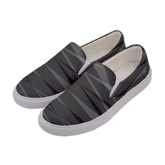 Abstract Geometric Pattern, Silver, Grey And Black Colors Women s Canvas Slip Ons by Casemiro