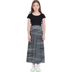 Abstract Geometric Pattern, Silver, Grey And Black Colors Kids  Skirt by Casemiro