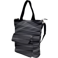 Abstract Geometric Pattern, Silver, Grey And Black Colors Shoulder Tote Bag by Casemiro