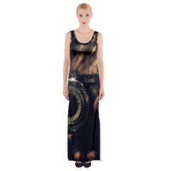 Creative Undercover Selfie Thigh Split Maxi Dress by dflcprintsclothing