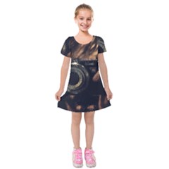 Creative Undercover Selfie Kids  Short Sleeve Velvet Dress