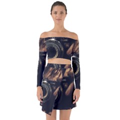 Creative Undercover Selfie Off Shoulder Top With Skirt Set by dflcprintsclothing