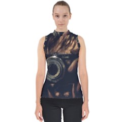 Creative Undercover Selfie Mock Neck Shell Top by dflcprintsclothing