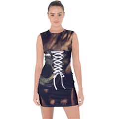 Creative Undercover Selfie Lace Up Front Bodycon Dress