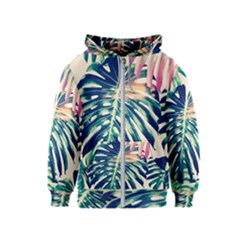 Monstera Leaf Kids  Zipper Hoodie by goljakoff