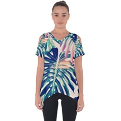 Monstera Leaf Cut Out Side Drop Tee by goljakoff