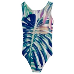 Monstera Leaf Kids  Cut-out Back One Piece Swimsuit by goljakoff