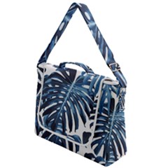 Blue Monstera Leaf Box Up Messenger Bag by goljakoff