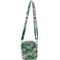 Green leaves on pink Shoulder Strap Belt Bag View3