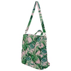 Green Leaves On Pink Crossbody Backpack by goljakoff