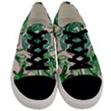 Green leaves on pink Men s Low Top Canvas Sneakers View1