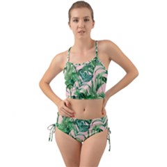 Green Leaves On Pink Mini Tank Bikini Set by goljakoff