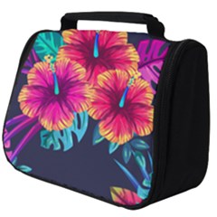 Neon Flowers Full Print Travel Pouch (big) by goljakoff