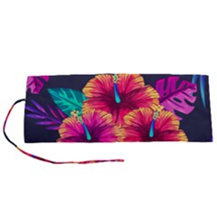 Neon Flowers Roll Up Canvas Pencil Holder (s) by goljakoff