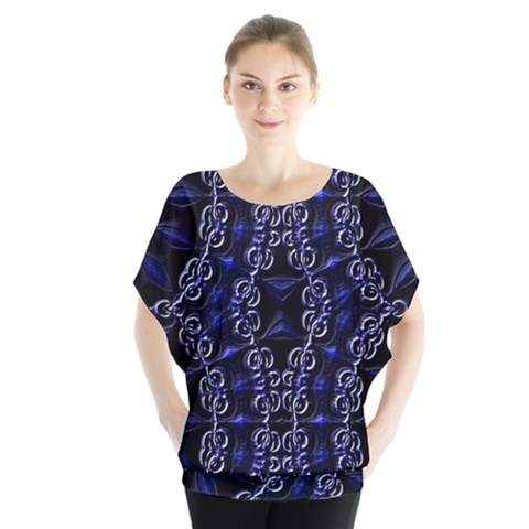 Mandala Cage Batwing Chiffon Blouse by MRNStudios