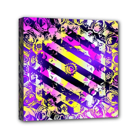 Pop Punk Mandala Mini Canvas 6  X 6  (stretched) by MRNStudios