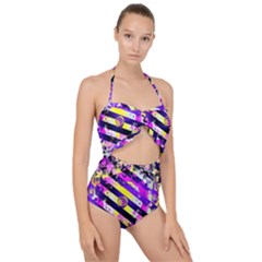 Pop Punk Mandala Scallop Top Cut Out Swimsuit by MRNStudios